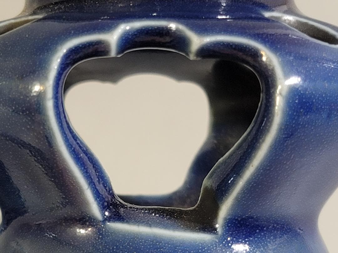 古伊万里 瑠璃 盃台 二件 DT463