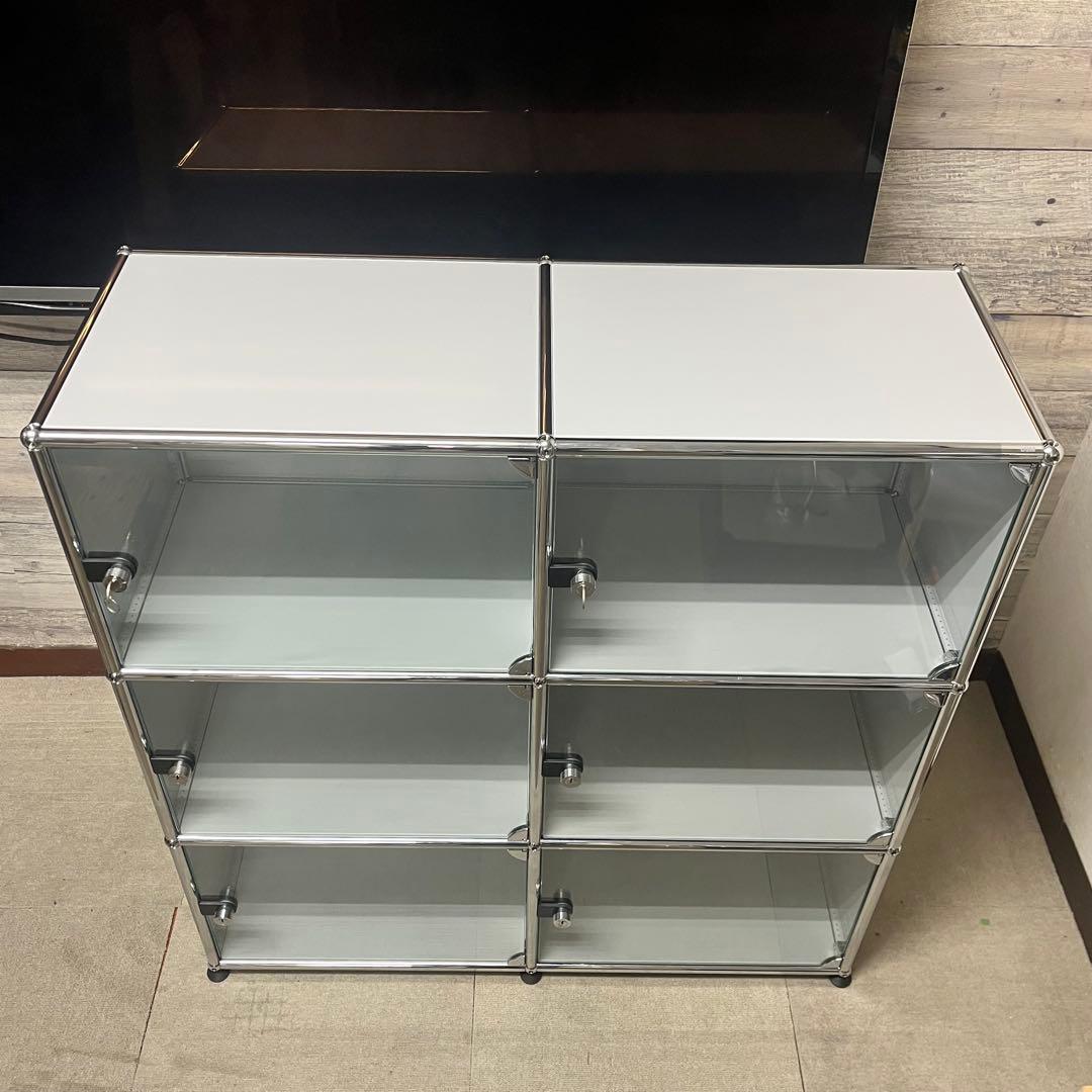 ★〜12/4迄★USMハラー 鍵付 ガラス扉 ２列３段 , lightgray