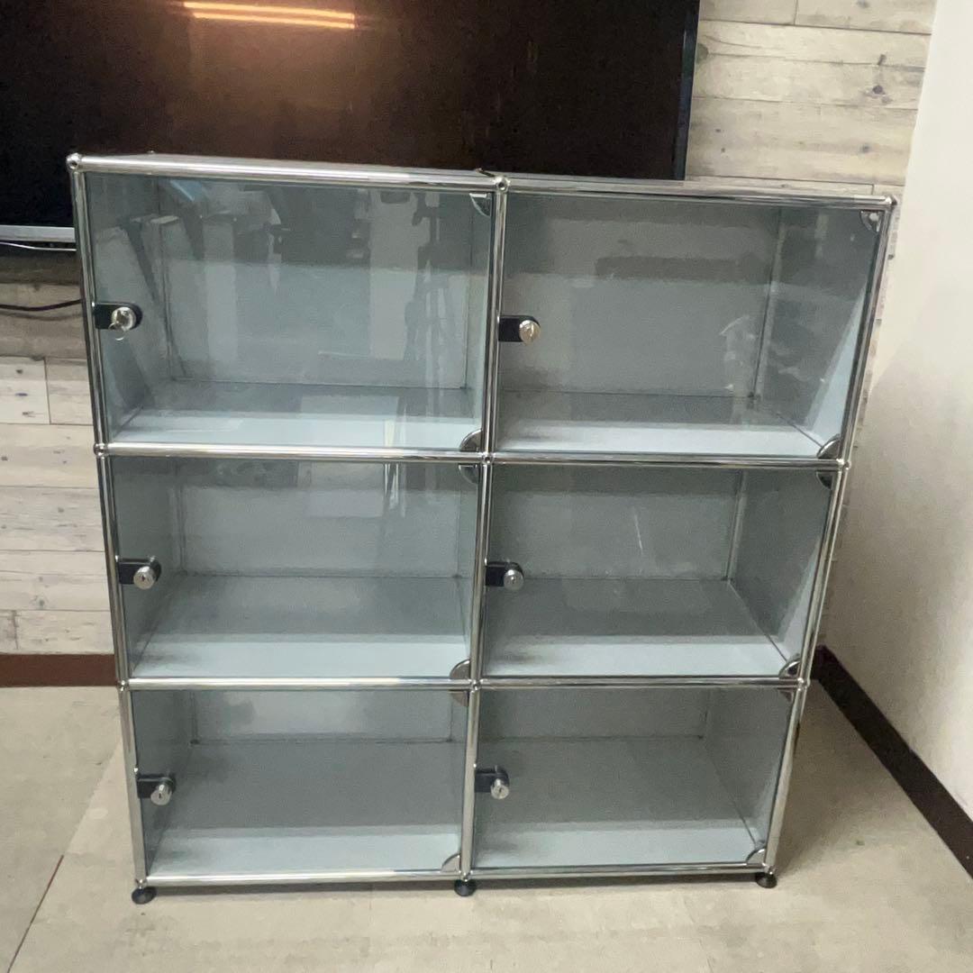 ★〜12/4迄★USMハラー 鍵付 ガラス扉 ２列３段 , lightgray