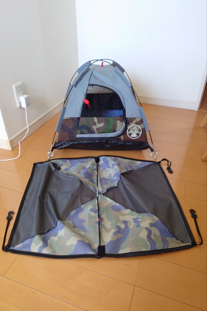 CAT CAMP　テント　ペットテント　猫ベッド　キャットテント　迷彩　カモ柄