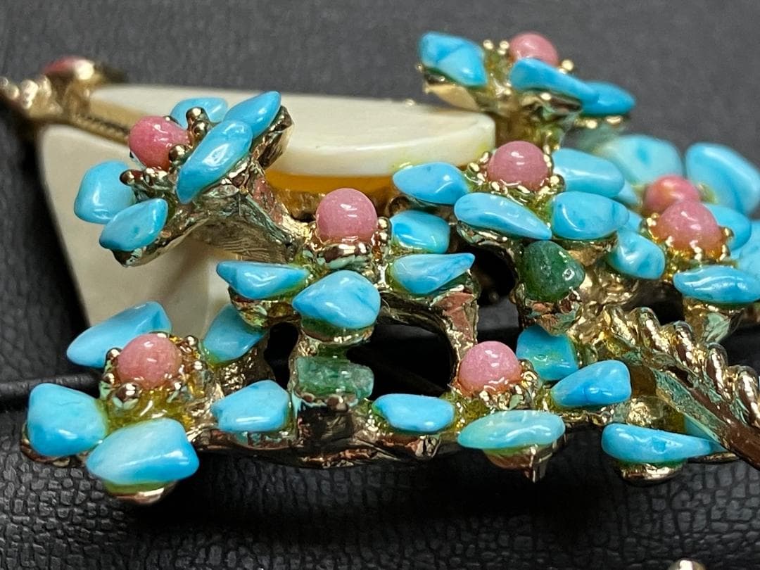 ヴィンテージ　スワボダ　Swoboda　ブローチ　傘　アンブレラ　フラワー