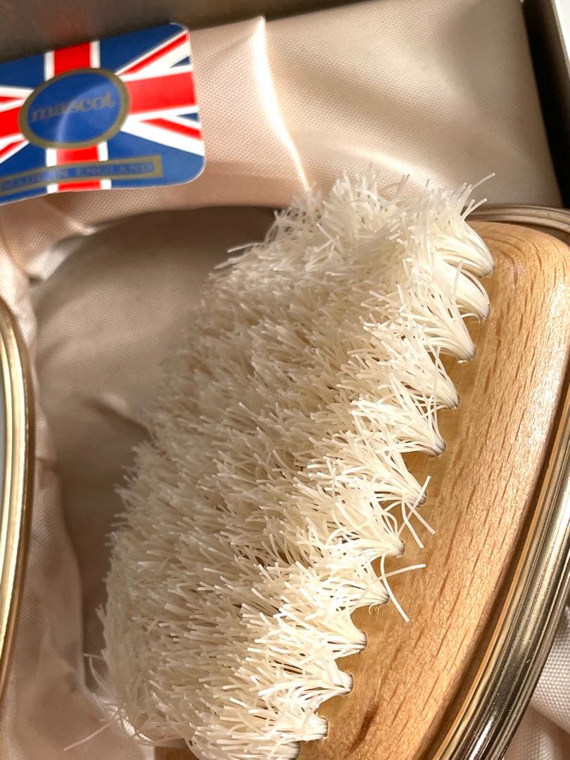 イギリス製 mascot 花柄 化粧台セット アンティーク ミラーブラシセット