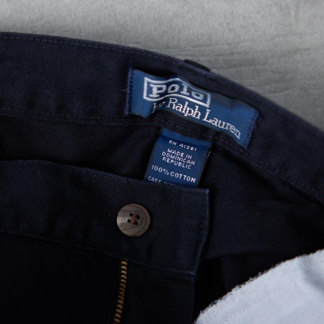 W36×L30 90s 初期タグ ラルフローレン ポロチノ ダークネイビー