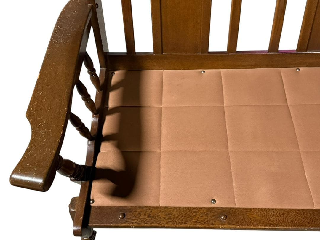 ◯2人掛けソファ アンティーク家具 グリーン 緑