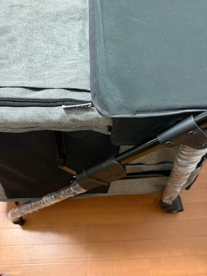 ワンタッチ　折りたたみペットカート グレー