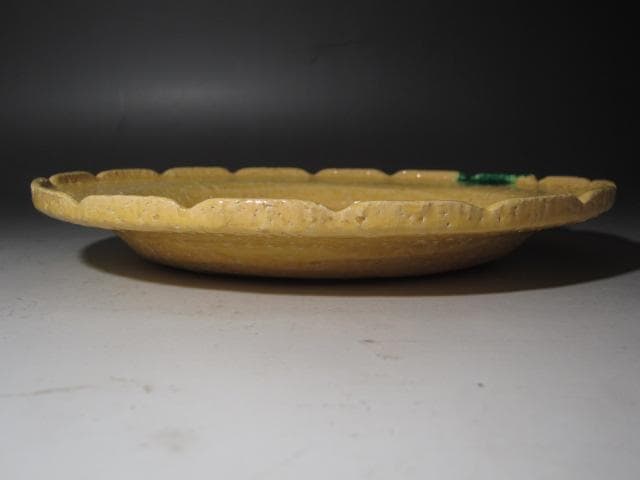 ★　永楽善五郎　黄薬青海皿　表千家　十三代　即中斎の花押がございます★x451