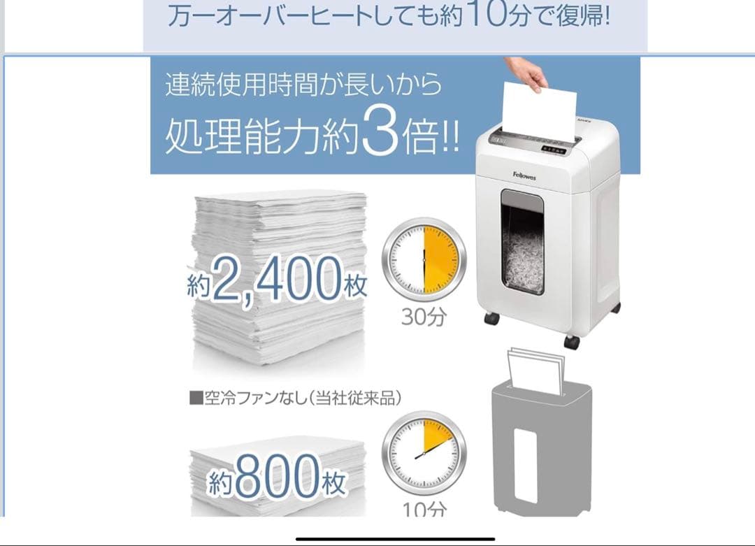 Fellowes シュレッダー 12MCs ホワイト