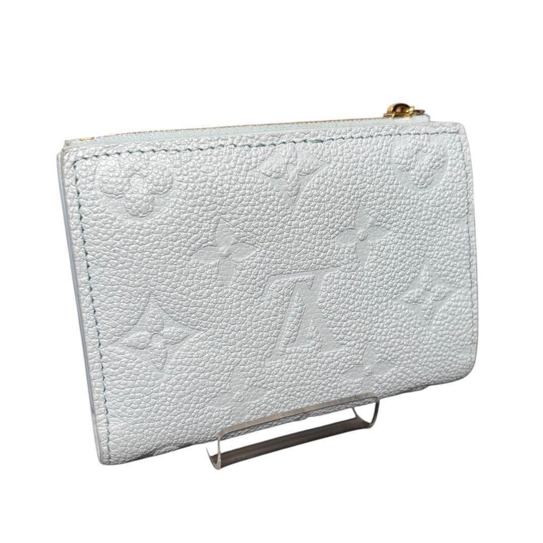 ルイヴィトン アンプラント ポルトフォイユ リサ 水色 折財布