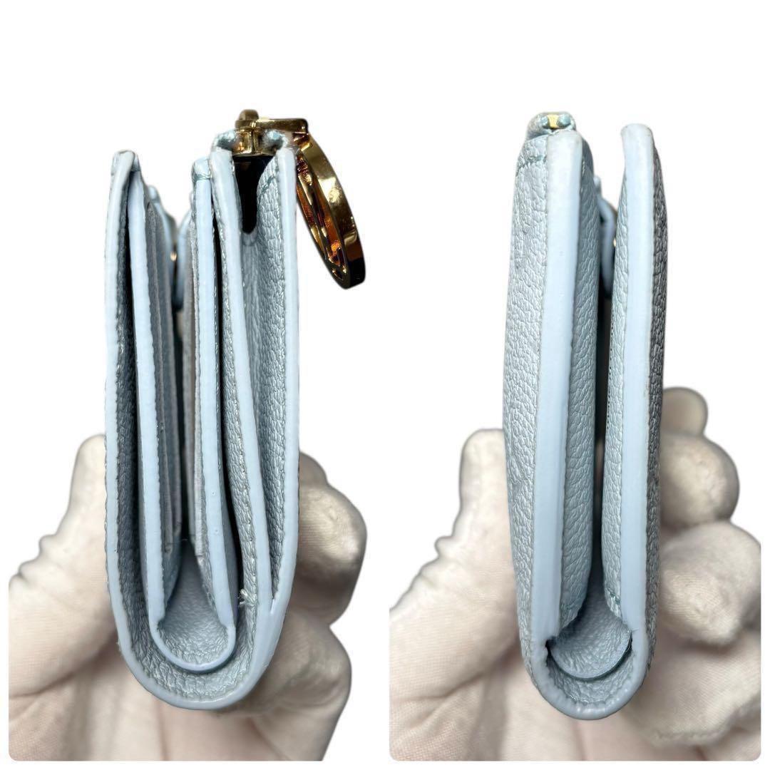 ルイヴィトン アンプラント ポルトフォイユ リサ 水色 折財布