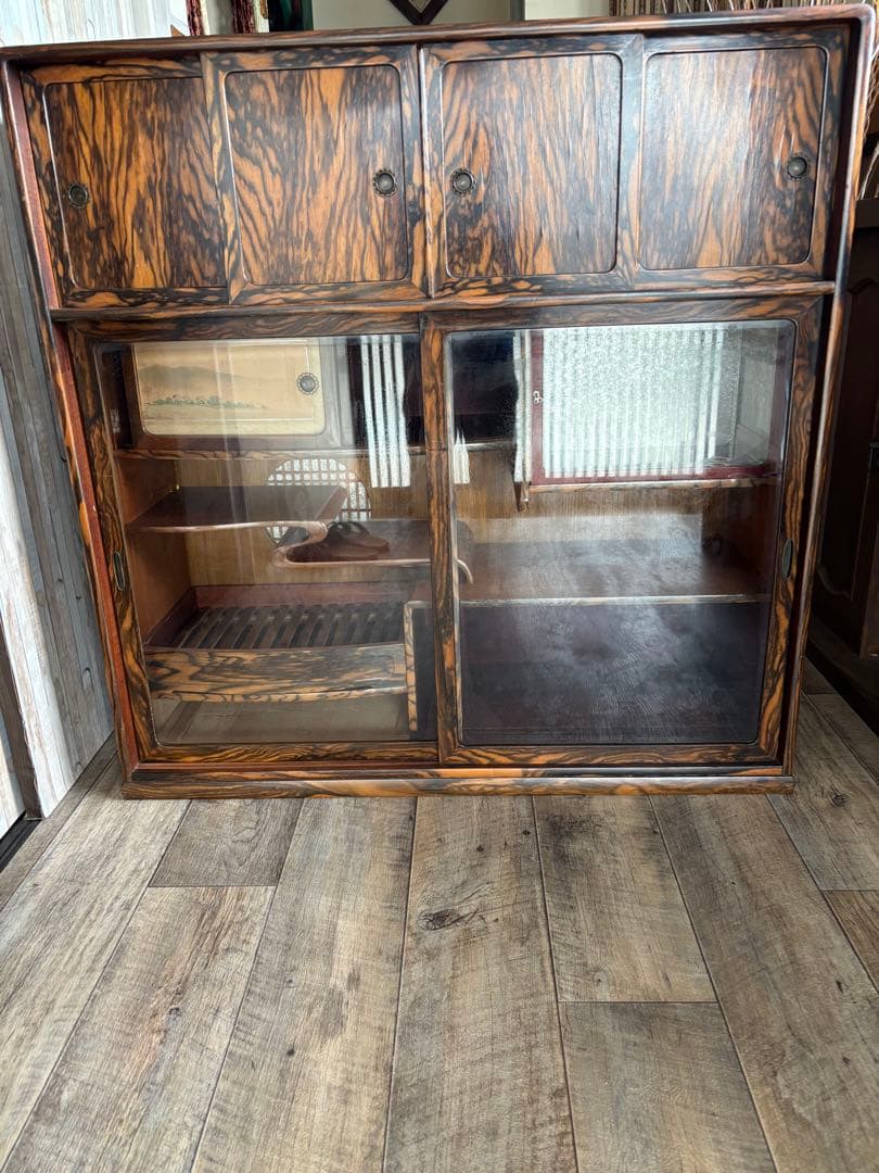 さいたま市引き取り限定！大正ロマン 黒柿茶箪笥 希少木材 アンティーク家具