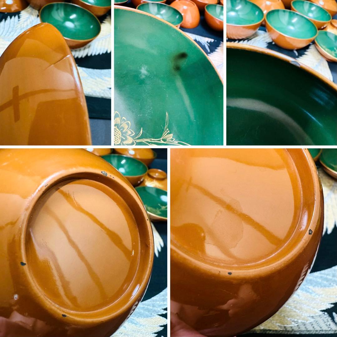 漆器　輪島塗　蒔絵金彩細工　沈金木製　蓋付椀　お煮物椀　吸物椀　10客　骨董品