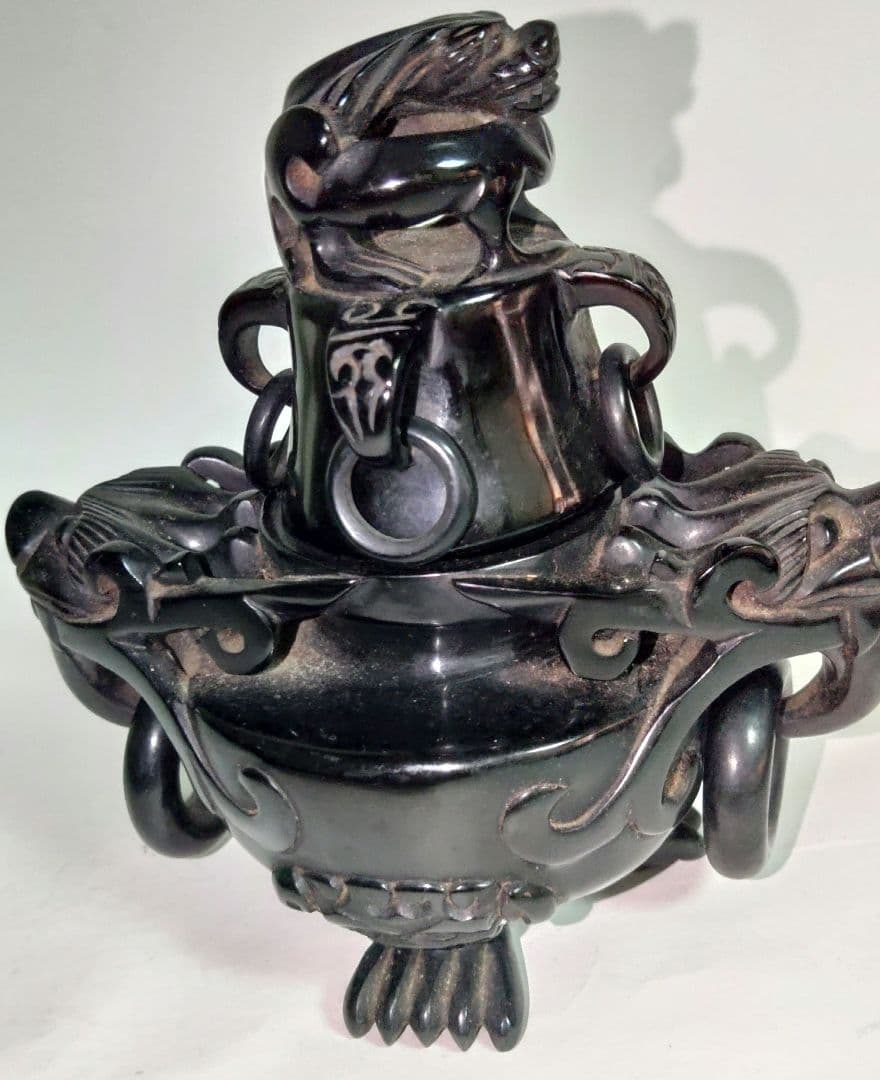 琥珀?　香炉　中国　茶道具　ア10-5