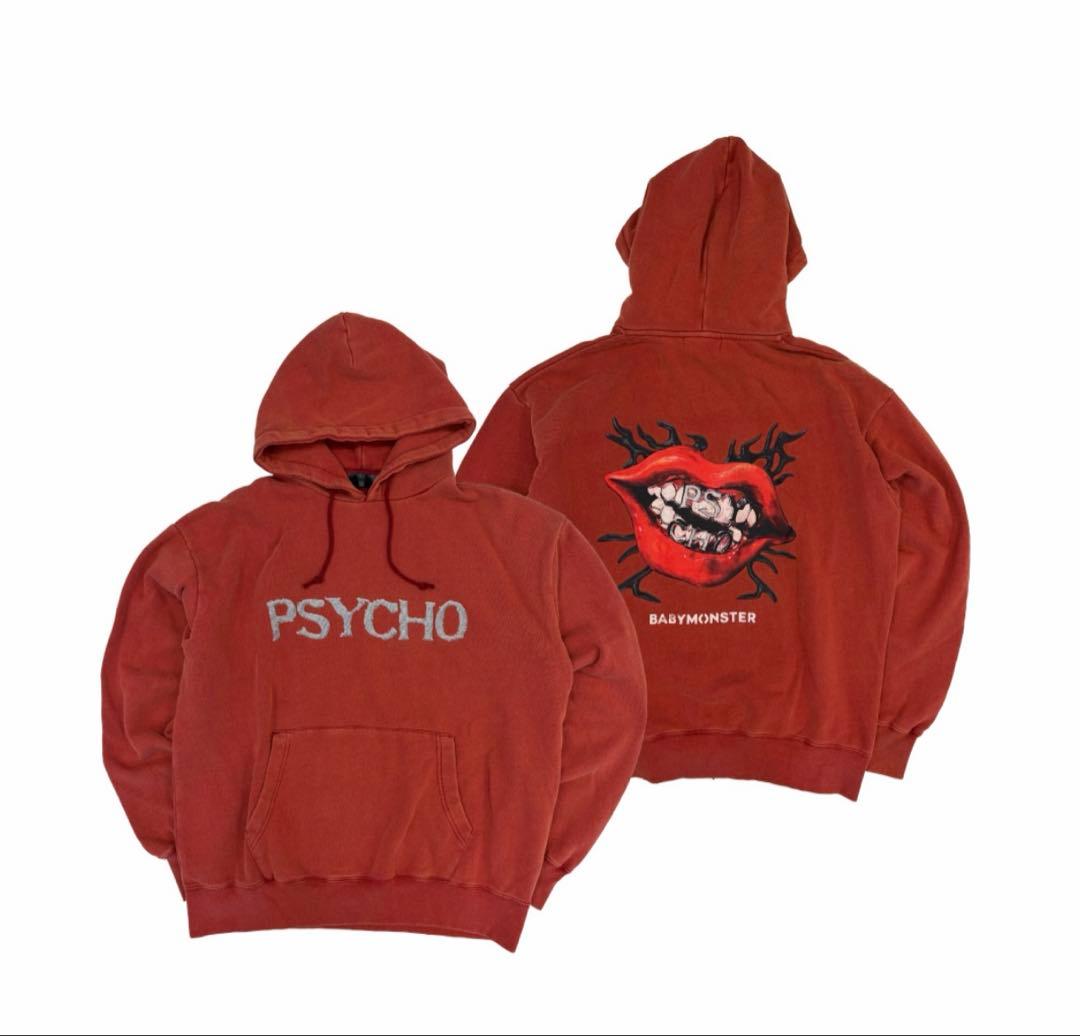 babymonster グッズ　psycho パーカー　RED Mサイズ