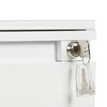 超人気！オフィスワゴン3段組立て不要 キャスター付き 鍵付き60cm（ホワイト）