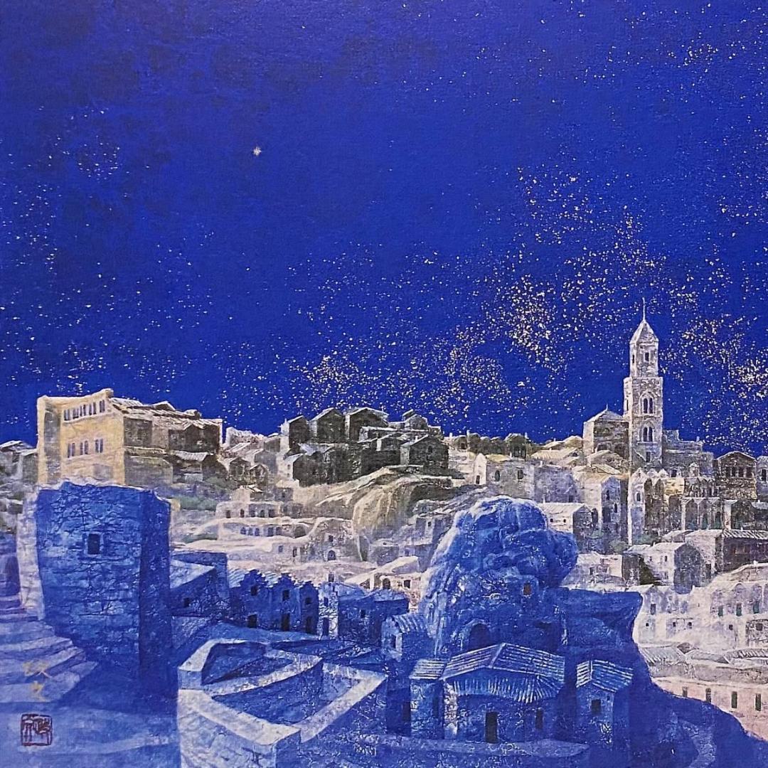 森本政文、【遥天】、希少な額装用画集より、新品額装付、状態良好