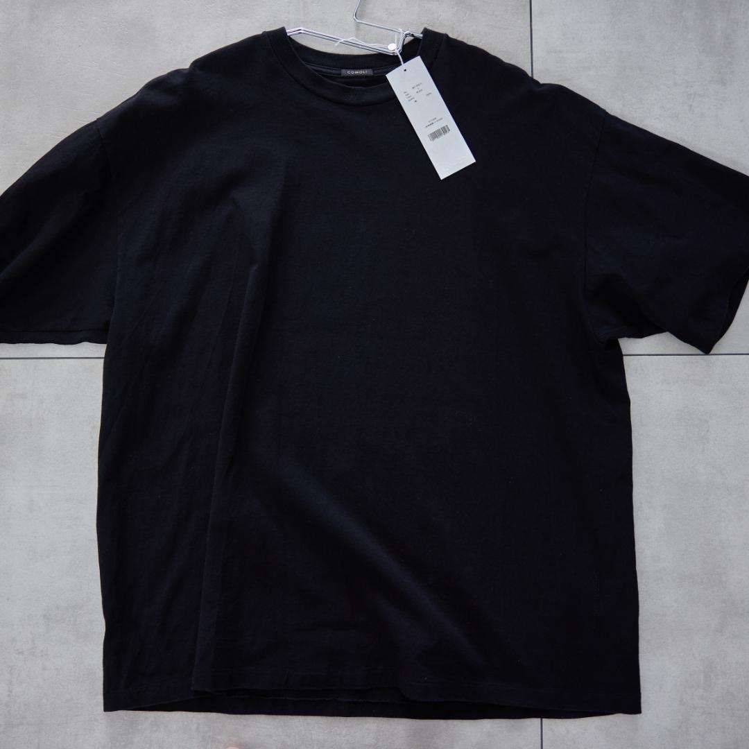 25SS COMOLI コットンジャージ 半袖Tシャツ B01-05010 黒白