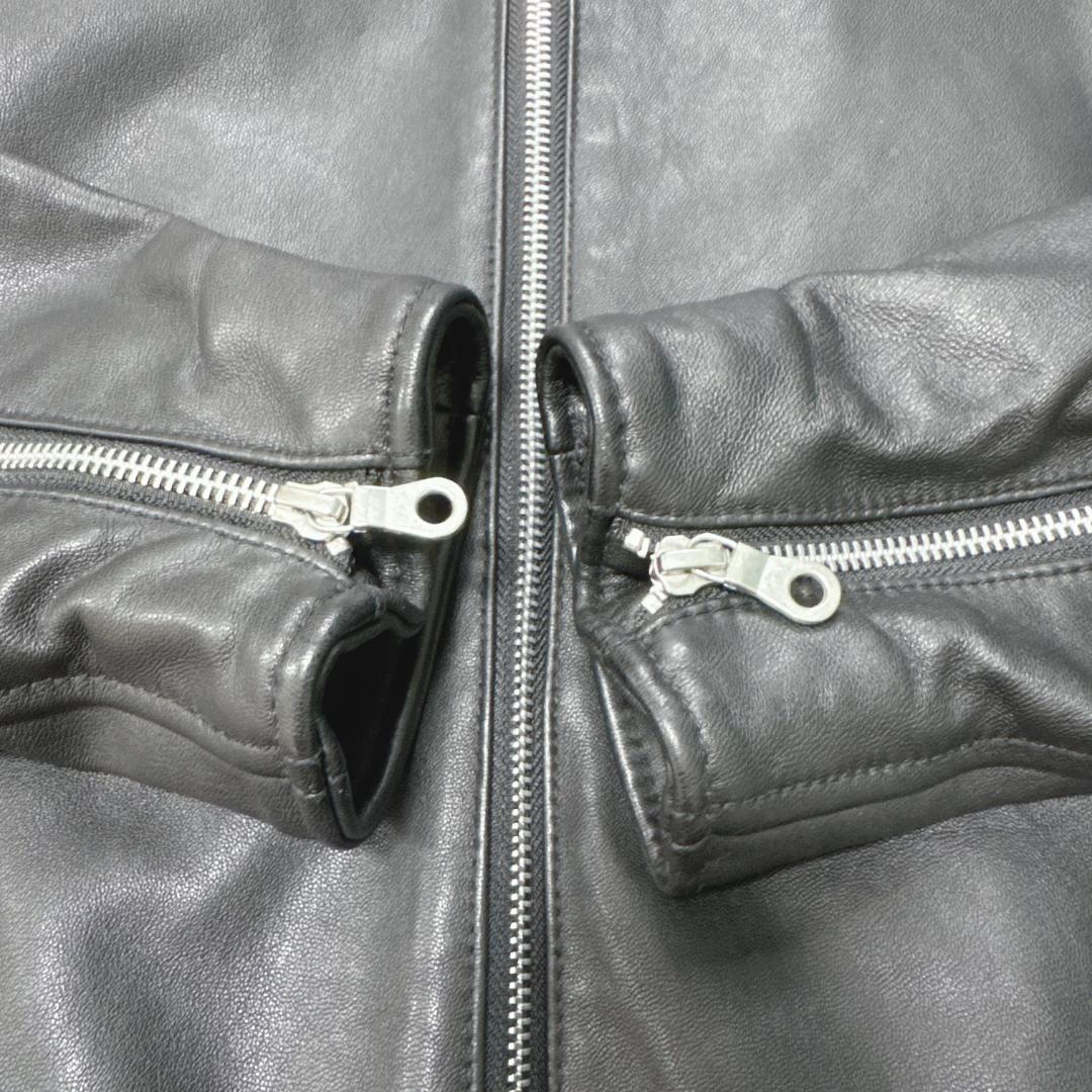 美品⭐️ナノユニバース レザーシングルライダースジャケット 黒 L ラムレザー