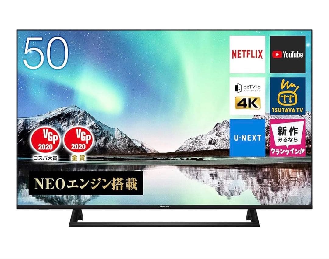 美品✨ Hisense 50型 4K液晶テレビ 50E6800 ネット動画対応