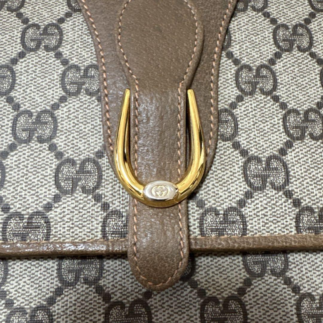 希少 レア オールドグッチ GG 総柄 レザー ショルダーバッグ ポシェット