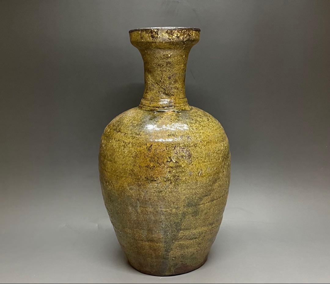 高麗青磁　花入　花瓶　花器　L443