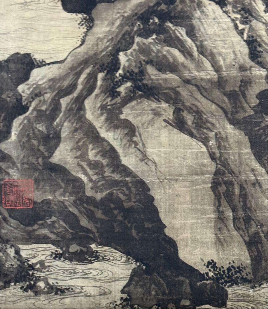 中国　明時代　唐寅　歩渓圖　絹本　原色複製　◇検故宮博物館◇ 一鼎軒0926