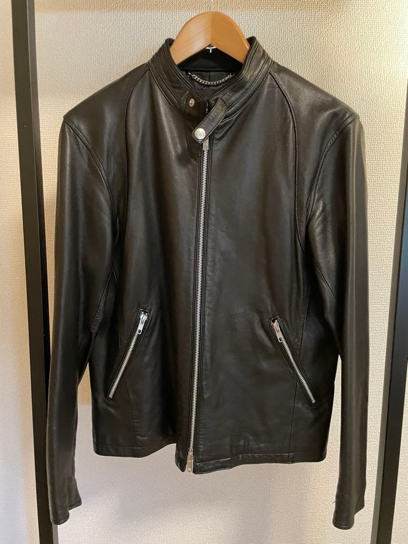 BEAUTY&YOUTH ブラックレザーシングルライダースジャケット L