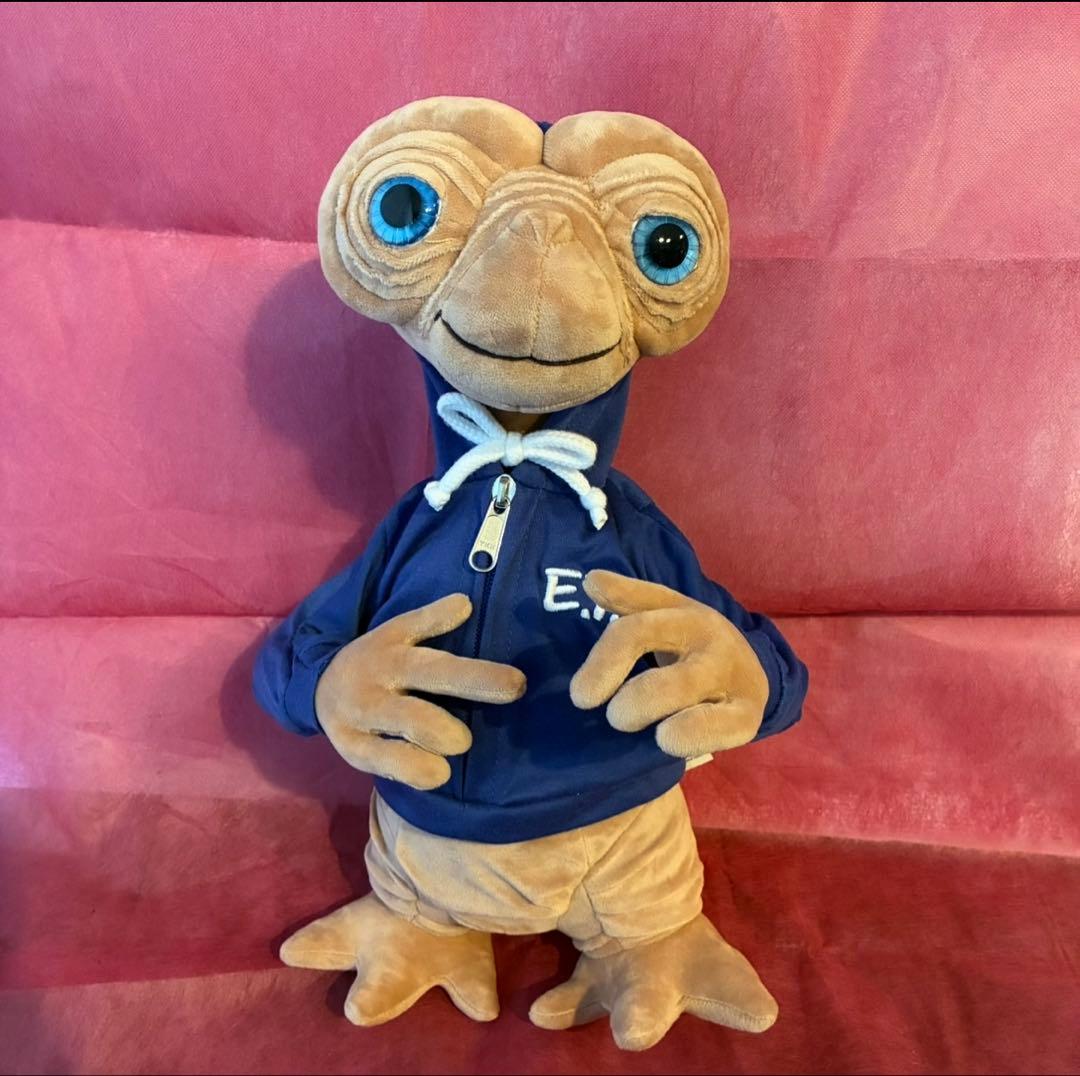 美品　レア　USJ ユニバ　 E.T ぬいぐるみ　青
