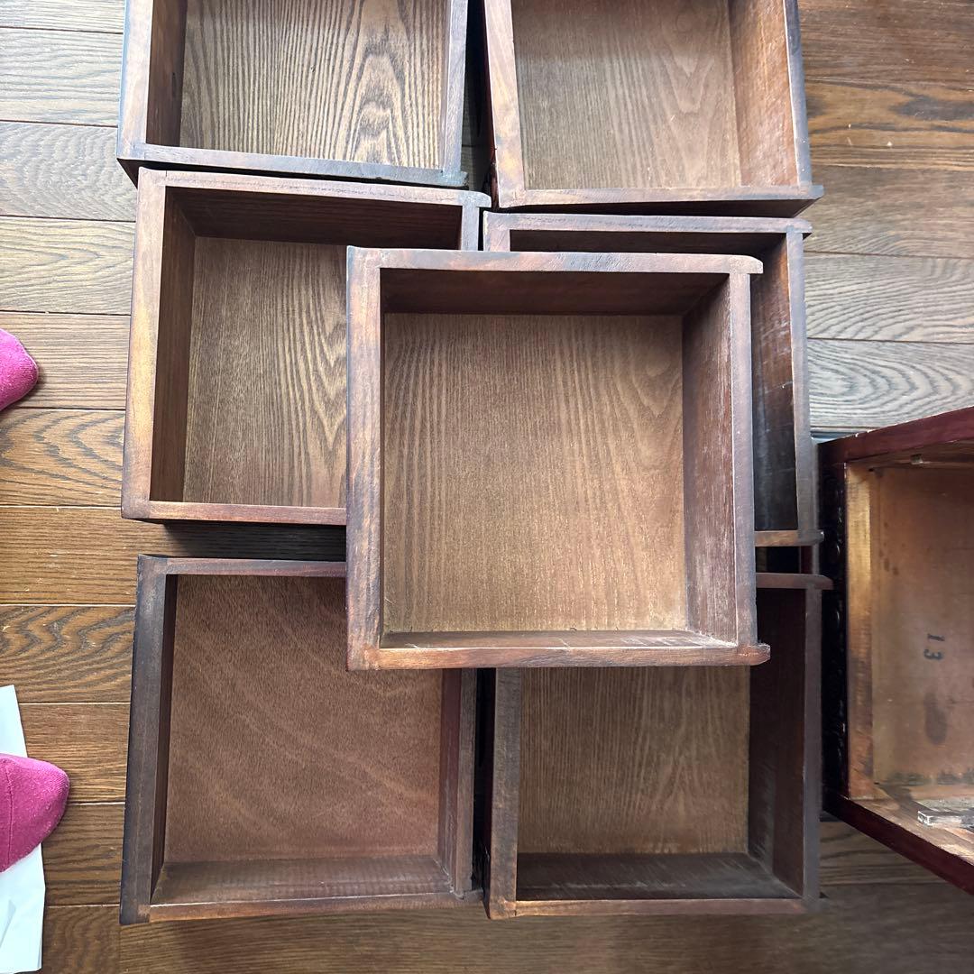 木製タンス 彫刻デザイン 7引き出し