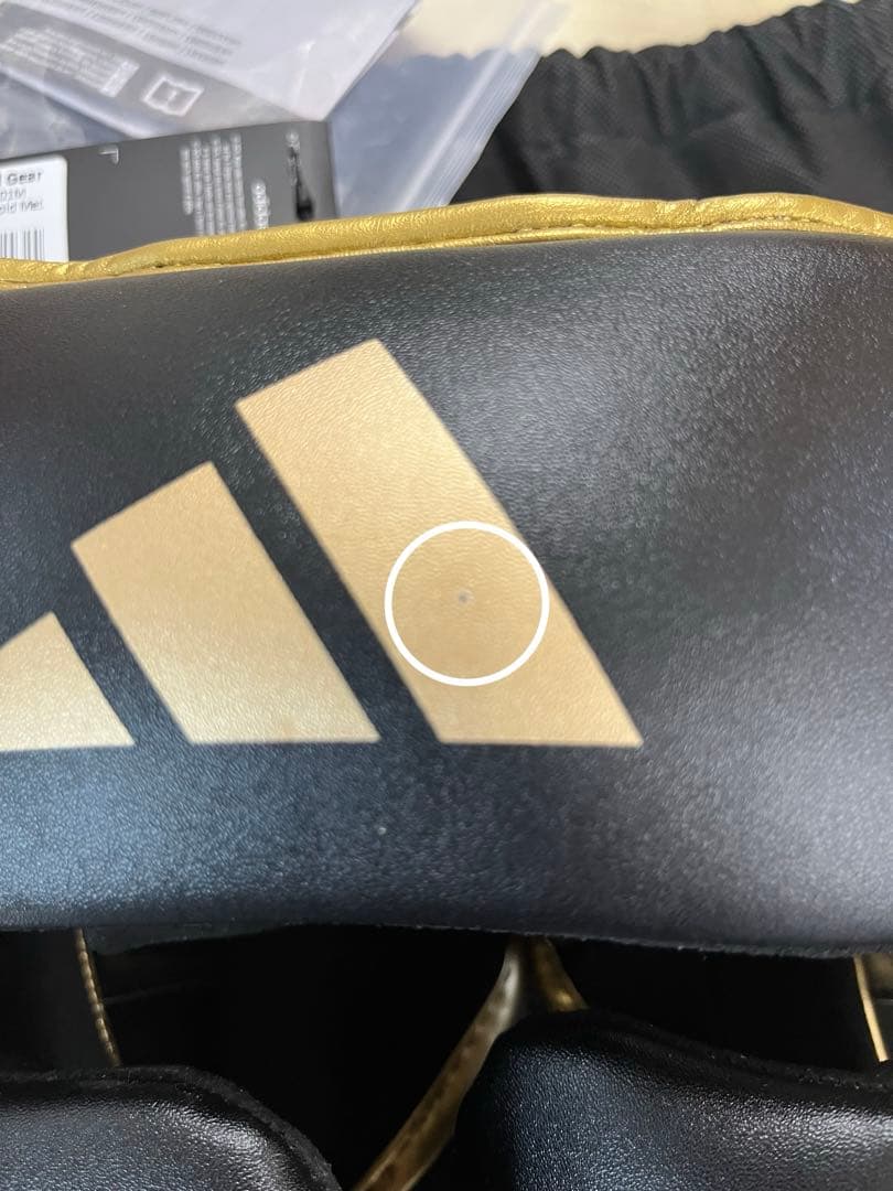 アディダス　ヘッドギア　ブラックゴールド　エマサイズ