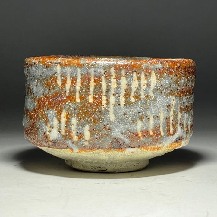 ◆鼠志野 茶碗 先代『川本晴雲』作 四方桟共箱 共布付き 茶盌 茶道具◆