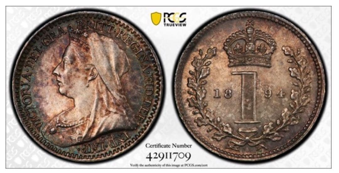 【希少】1894年 PCGS PL65 ヴィクトリア女王 