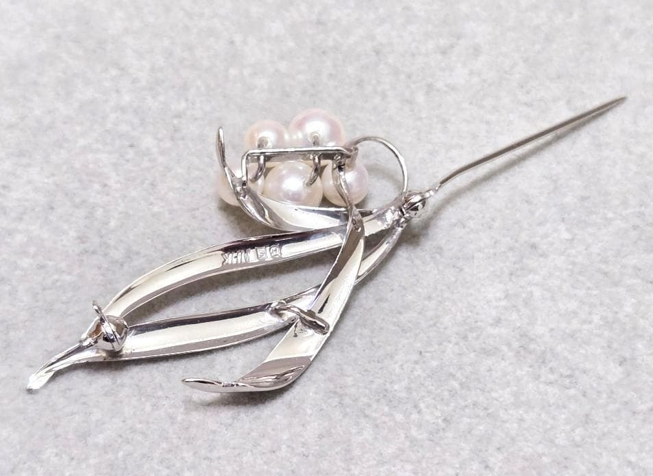 MIKIMOTOミキモト SV あこや真珠ブローチ パール 本真珠　42034