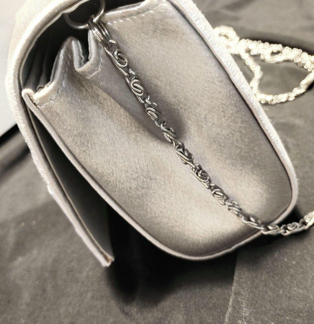 【東京ソワール】 パーティーバッグ チェーン クラッチバッグ シルバー系