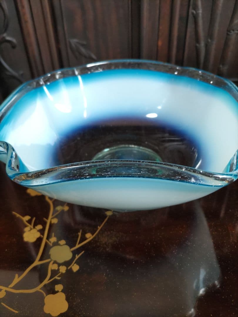 み*し様 乳白　青縁　スミ入れ鉢