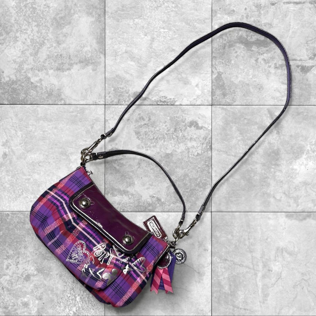 【極美品】00s y2k coach bag poppy purple 2way