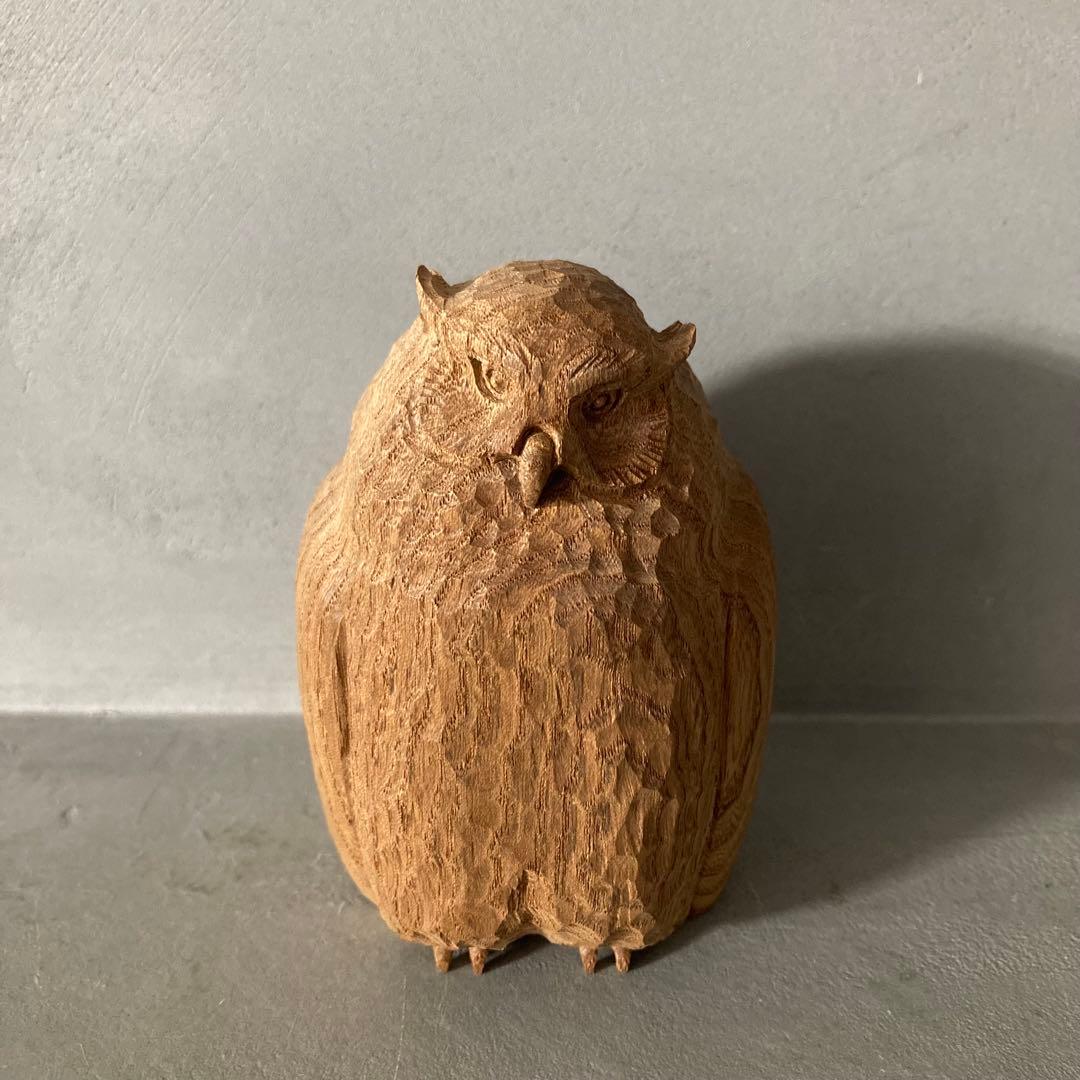 金岡茂幸 フクロウ ミミズク 彫刻 木彫り