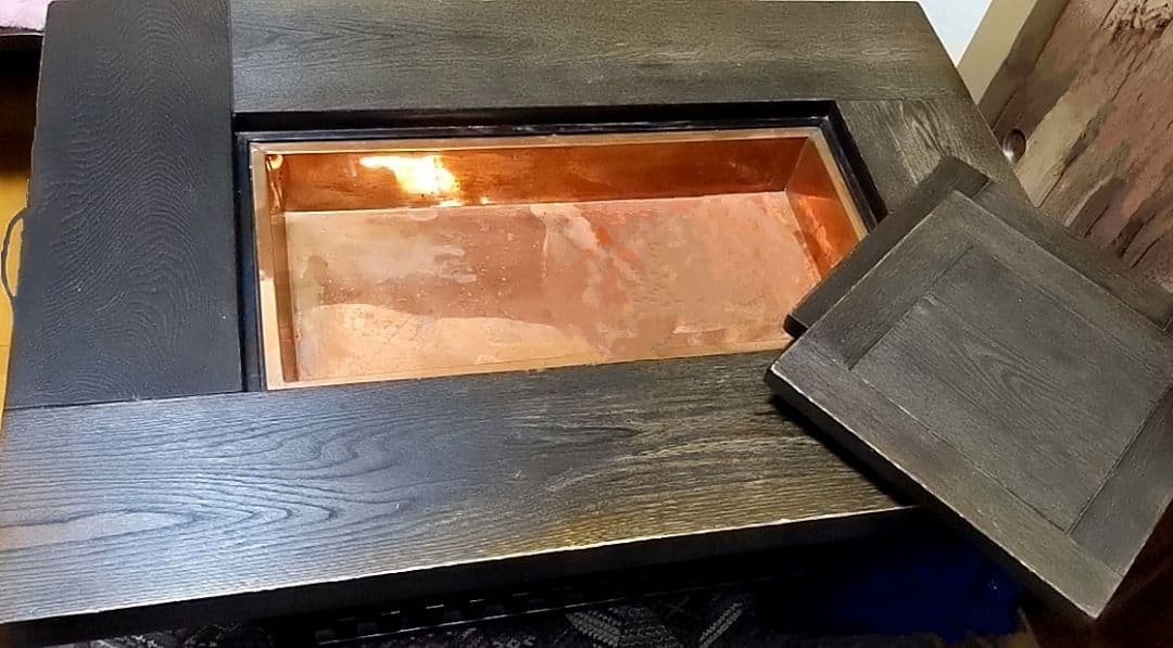 天然木 囲炉裏付きダイニングテーブル 　☆上段のみ