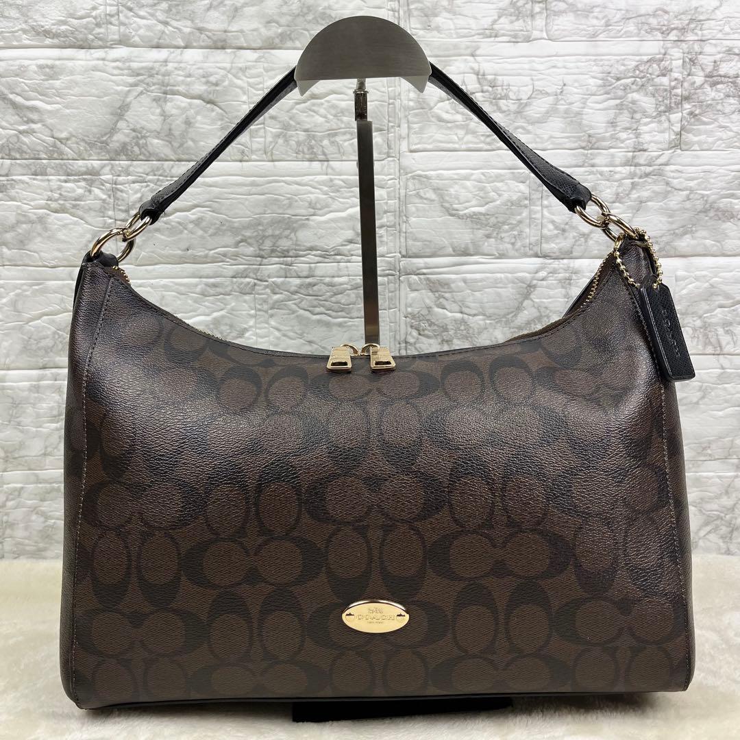 【極美品】 コーチ ホーボー ショルダー ハンドバッグ 2way シグネチャー