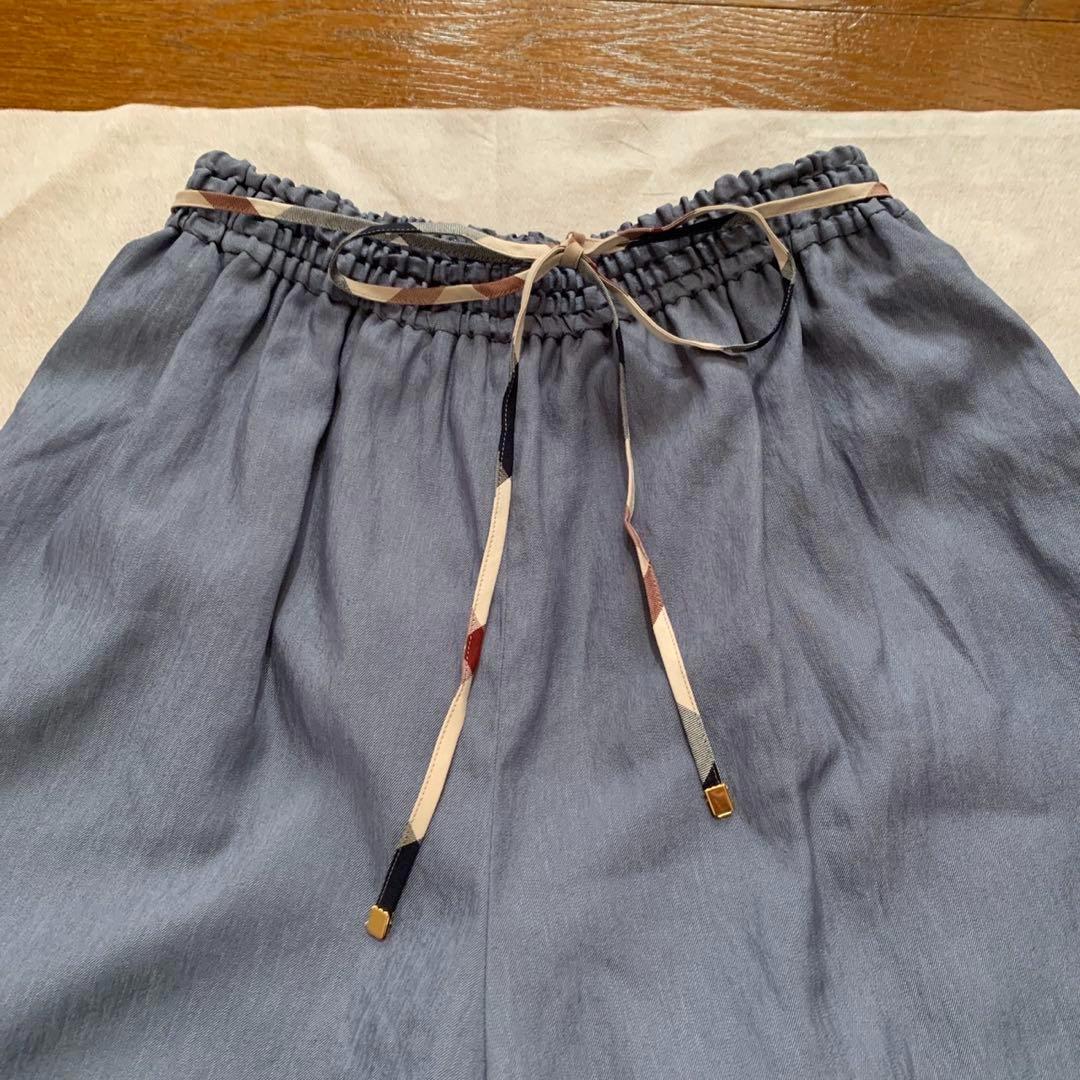 タグ付新品 ブルーレーベルクレストブリッジ ガウチョパンツ ワイド リボンベルト