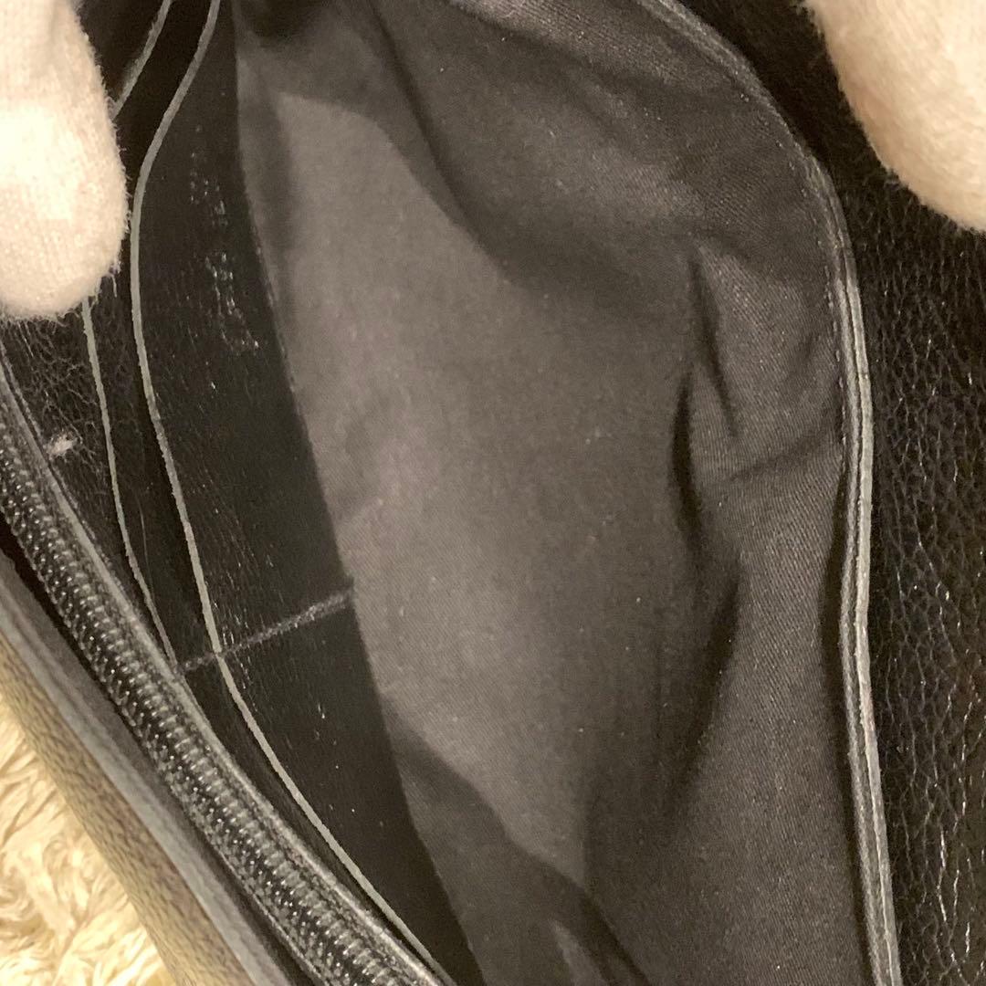 極美品✨イルビゾンテ ショルダーウォレット ブラック ロゴ レザー 革