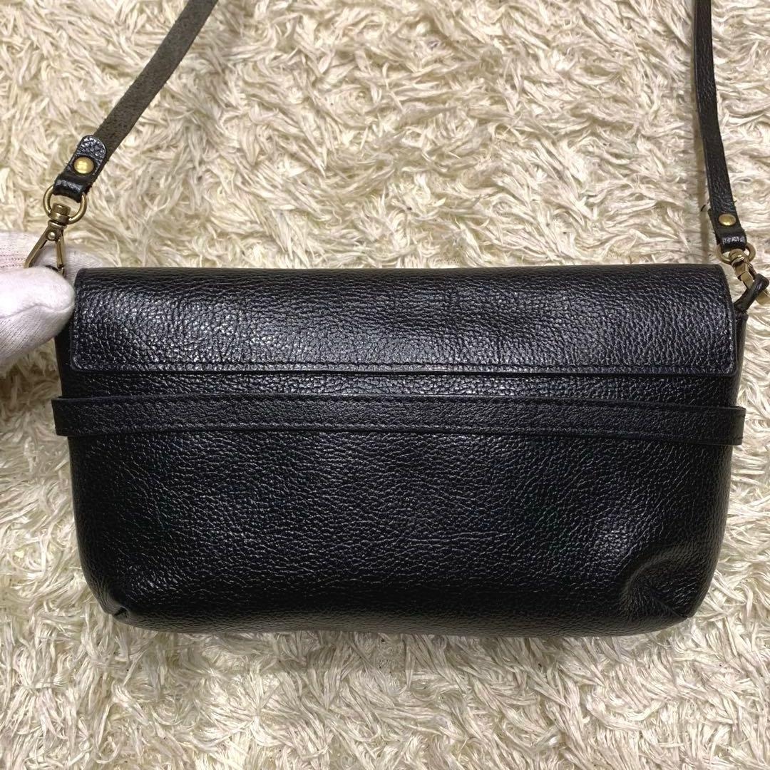 極美品✨イルビゾンテ ショルダーウォレット ブラック ロゴ レザー 革
