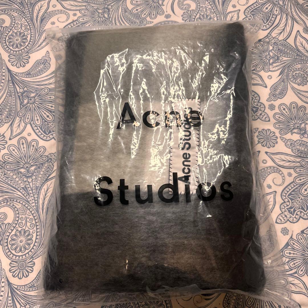 黒　ACNE STUDIOS 新品未使用 モヘアチェック柄スカーフ　マフラー