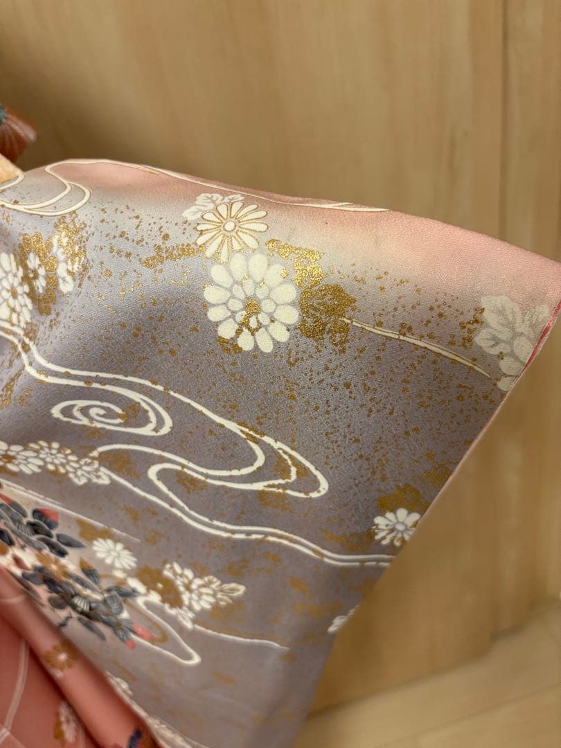 振袖フルセット ピンク グレー 古典柄 金彩 ミントグリーンsMH2512141