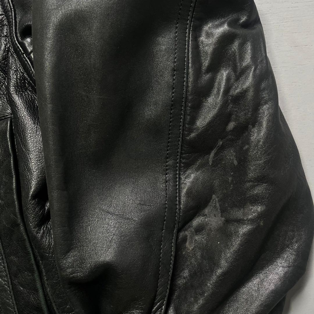 vintage A-2 レザージャケット　深水光太　ショート丈　羊革　短丈　黒