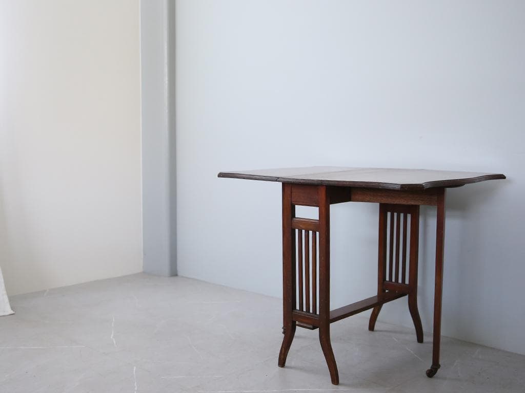 英国アンティーク木製ゲートレッグテーブル/ダイニング机/バタフライ(88-14)