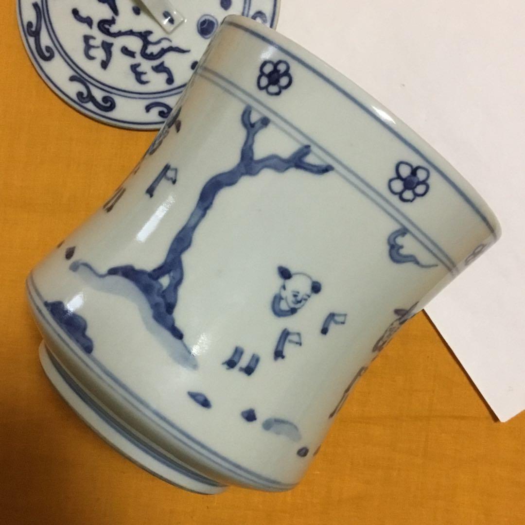 謎の水指　染付