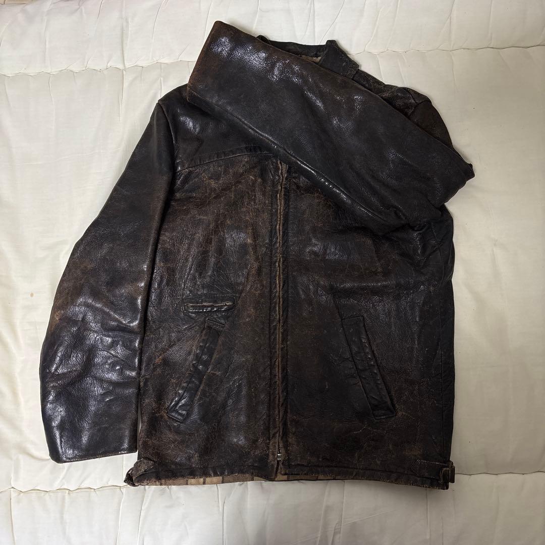 超希少✨　50s EUライダースジャケット　レザー ヴィンテージ　デッドストック