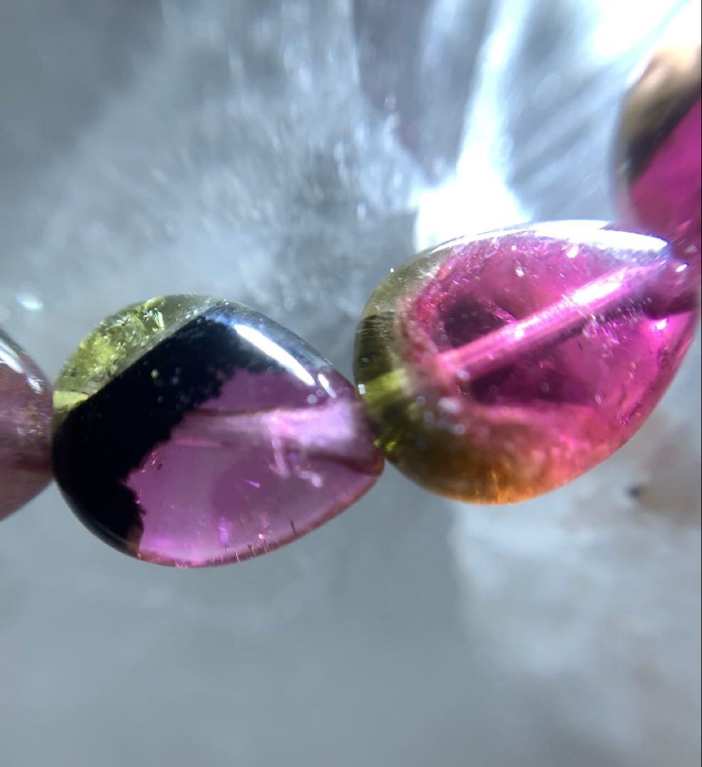 ★ユッキー様★ ウォーターメロントルマリン　雫型　ブレスレット　★高品質宝石質★