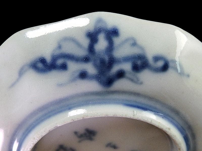 大聖寺伊万里　金襴手　桐に鳳凰　石畳紋の図　豆皿　E027AS-CTt