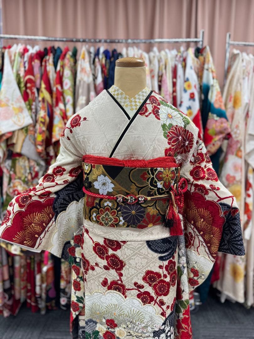 ≪美品≫正絹　振袖9点フルセット【877】【150cm~160cmの方用】